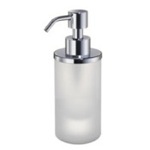 Soap Dispenser, Windisch 90463M, Round Frosted Crystal Glass Soap Dispenser